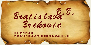 Bratislava Breković vizit kartica